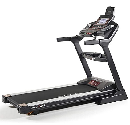 SOLE F80 Treadmill, Home Workout Foldable Treadmill with Integrated Bluetooth Smart Technology, Device Holder, LCD Screen, USB Port, Lower-Impact Design