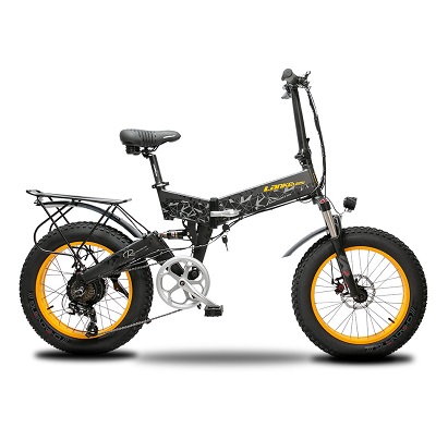 CYRUSHER X3000 48V/10.4AH 500W 20in FAT TIRE FOLDING ELECTRIC BIKE 30-55KM Range - Yellow