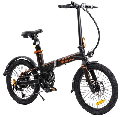 KuKirin V2 City E-bike Foldable 20 inch Pneumatic Tires 36V 7.5Ah Removable Battery 250W Motor 25km/h Max Speed 120kg Load Dual Disc Brake Shimano 7 Gears Electric Bike