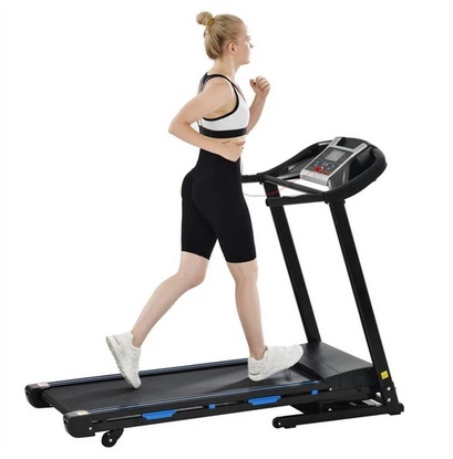 Treadmill with 15% Auto Incline for Home, Smart Shock-Absorbing System 264LB Weight-Capacity 12 Programs Running Machine with Bluetooth MP3 and FITSHOW