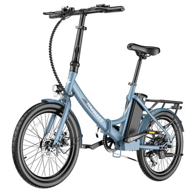 FAFREES F20 Light Folding City E-bike 20*1.95 Inch Tire 36V 250W Motor 25Km/h Max Speed 14.5Ah Battery Shimano 7-Speed Gear IPX4 Waterproof - Blue