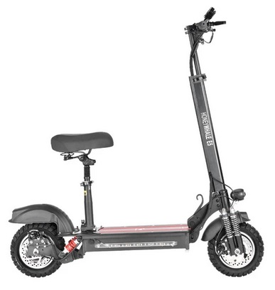 HONEY WHALE E5 Off-Road Electric Folding Scooter 48V 10Ah Battery 600W Motor 10 inch Tire 40km/h Max Speed 35-40km Mileage E-ABS Double Discs Brake Rear Light with Seat