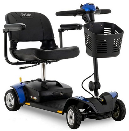 Provide Go-Go Elite Traveller Mobility Scooter SC44E by Pride 4-Wheel - Red & Blue