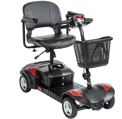 Drive Medical Spitfire Scout SCOUTLT4-EXT 4-Wheel Power Luxury Travel Scooter with Extended 15 Mile Range Battery