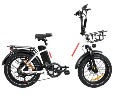 BAOLUJIE DZ2030 Electric Bike, 20*4.0 inch Fat Tire 500W Motor 48V 13Ah Removable Battery 40km/h Max Speed 35-45km Range SHIMANO 7-speed - White