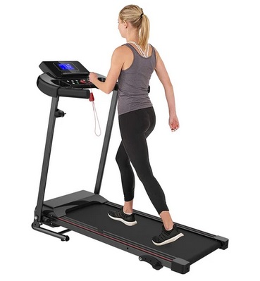 KRD JK1607-3 Foldable Treadmill with Bluetooth, 1.5HP Motor, 220 LBS Load-Bearing, 1-12km/h Speed, P1-P12 Program, Cup Holder