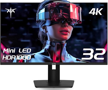 KTC M32P10 32 Inch 4K Mini LED Monitor, Fast IPS, HDR1000 144Hz 1ms MPRT Gaming Monitor,Type-C 45W, HDMI/DP/USB,RGB Light, Swivel/Height/Tilt Adjust, VESA, Computer Monitor for Gaming & Designer