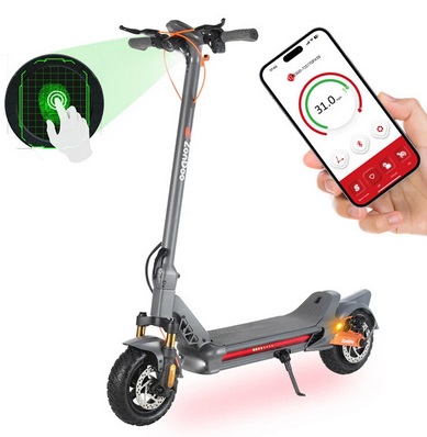 ZonDoo ZU10 Electric Scooter 48V 18Ah 800W Motor (Peak Power 1200W) 10 Inch Wheel Folding Moped Electric Scooter 50-60KM Mileage Max Load 150Kg