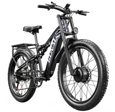 GUNAI GN68 Electric Bike, 2*1000 Motor, 48V 17.5Ah Battery, 26*3.0-inch Fat Tires, 50km/h Max Speed, 60miles Max Range, Shimano 7 Speed, Mechanical Disc Brake