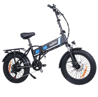 ONESPORT OT10 20*4.0 inch Fat Tire Foldable Electric Bike 500W Motor, 48V 12Ah Battery Max 100km Range Shimano 7-speed Dual Disc Brake Aluminum Frame - Black