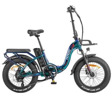 Fafrees F20 Max Electric Bike, 20*4.0 Inch Fat Tire, 500W Brushless Motor, 48V 22.5Ah Battery, 25km/h Speed, Front & Rear Disc Brakes, Shimano 7-Speed - Aurora Green