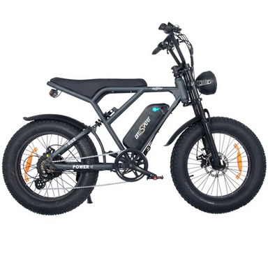 ONESPORT ONES3 20*4.0 inch Fat Tire Electric Bike 500W Motor 48V 15Ah Battery, Liquid LCD Display Shimano 7 Speed Max 50km range Disc Brakes - Black