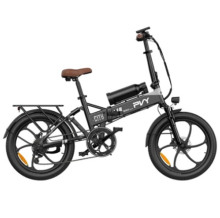 PVY Z20 MAX Electric Bike, 750W Motor, 36V 25.6Ah Battery, 20*2.3-inch Tires, 25km/h Max Speed, 200km Max Range, Hydraulic Brake, Shimano 7 Speed, CE Certified - Grey