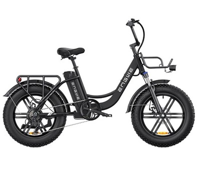 ENGWE L20 Electric Bike 20*4.0 inch Fat Tire 750W Motor 25MPH Max Speed 48V 13Ah Battery 90Miles Range Max Load 120kg Shimano 7-Speed Transmission - Black