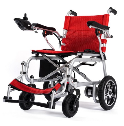 Culver Mobility Artemis Pro Lightweight Foldable Electric Wheelchairs for Seniors - 2x250W Motor Power Wheelchair - Travel/User Friendly Long Range Electric Wheelchair, Red