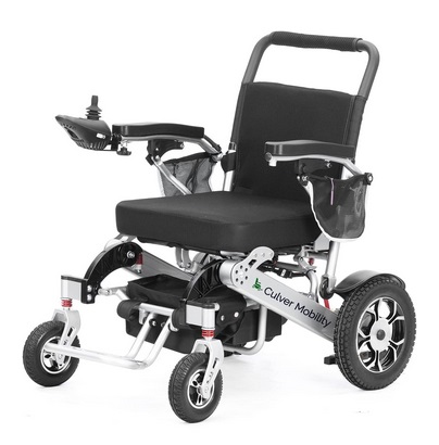 Culver Mobility XL Electric Wheelchair for Adults, All Terrain Lightweight Foldable Wheelchairs,Power Motorized Electric Wheel Chair, Comfortable Remote Control Mobility Aid (Wolf Remote)