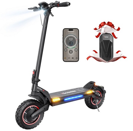 iScooter ix7 pro Electric Scooter 15.6Ah 48V 2000W Motor 10in Folding Moped Electric Scooter 70-80KM Mileage Electric Scooter Max Load 150Kg - Black
