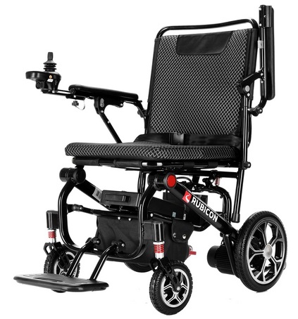 Rubicon DX07 Super Lightweight Electric Wheelchairs - Easy to Use - 500W Motor Power - 12 mi Cruise Range - Detachable Battery 10AH (500W Motor Power with Bluetooth Remote)