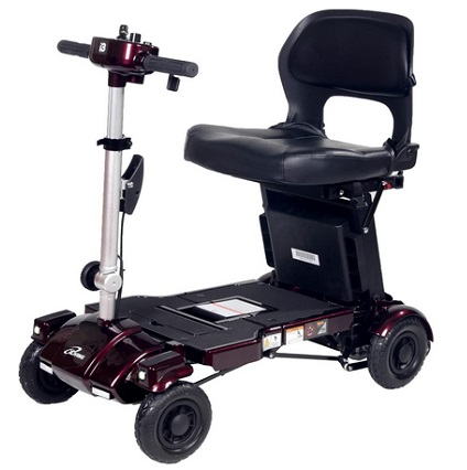 iLiving i3 Foldable Electric Scooter Mobility for Seniors and Adults, Alternative to Wheelchair, Portable and Travel Friendly – Upgraded Seat, 17 Inch, 53 Pounds (Burgundy)