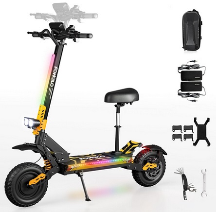 Arich F15 Foholo Electric Scooter Adults 5000W 60V Dual Motors Top Speed 47MPH, 60V 21Ah Range 55 Miles, 12\