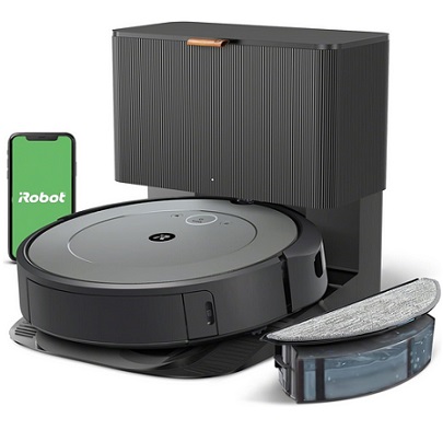 iRobot Roomba Combo i3+ (3574) Robot Vacuum & Mop – Self-Empty for Up to 60 Days, Clean by Room with Smart Mapping, Dual Multi-Surface Brushes for a Thorough Clean, Ideal for Homes with Pets