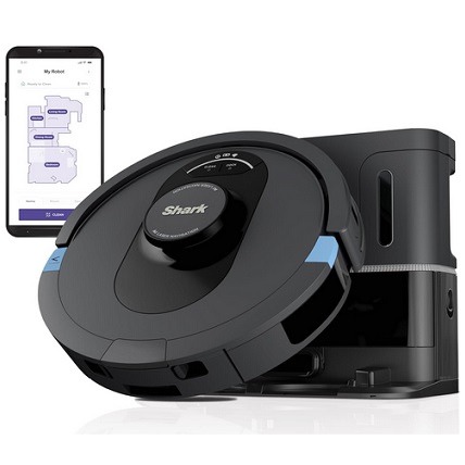 Shark AV2501S AI Ultra Robot Vacuum, with Matrix Clean, Home Mapping, 30-Day Capacity HEPA Bagless Self Empty Base, Perfect for Pet Hair, Wifi, Dark Grey