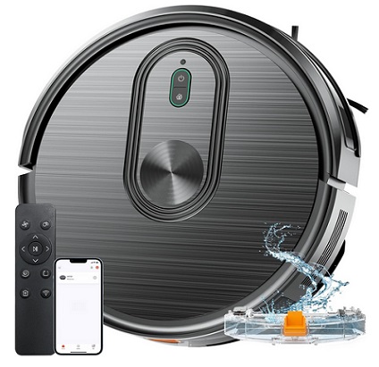 XIEBro T8S Robot Vacuum and Mop Combo, 2 in 1 Mopping Robotic Vacuum with Schedule, App/Bluetooth/Voice, Max Suction 3200Pa, Self-Charging Robot Vacuum Cleaner, Slim, Ideal for Pet Hair, Hard Floor, Carpet