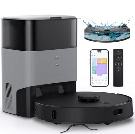 FIXR T20 Robot Vacuum and Mop Combo, Self-Emptying, 60-Day Capacity, Schedule, 180mins Runtime, Home Mapping, Wi-Fi/App/Alexa/Remote, Robotic Vacuum Cleaner for Pet, Hard Floors, Carpet