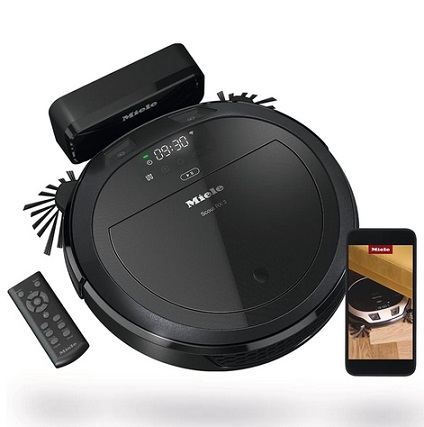 Miele Scout RX3 Robot Vacuum Cleaner with Smart Navigation, app Control, 4-Stage Cleaning System, 60 min Battery Life, Alexa Compatible, in Obsidian Black