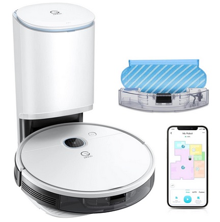 Yeedi VAC Station Robot Vacuum and Mop - Self Emptying 3-in-1 Cleaner,200-Min Runtime,3000Pa Suction, Smart Mapping, Carpet Detection, Alexa Compatible, Wi-Fi Connected