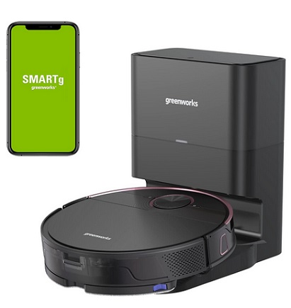 Greenworks GRV-5011 Robot Vacuum Cleaner with DToF Laser Navigation Technology, 3.3IN Thin Body, Vacuum and MOP 2 in 1, Auto Sweeper for Pet Hair, Hard Floor, Carpet