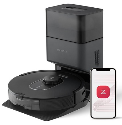 Roborock Q5+ Robot Vacuum with Self-Empty Dock, Hands-Free Cleaning for up to 7 Weeks, 2700Pa Max Suction, 180mins Max Run-Time, Compatible with Alexa, Perfect for Hard Floors, Carpets, and Pet Hair
