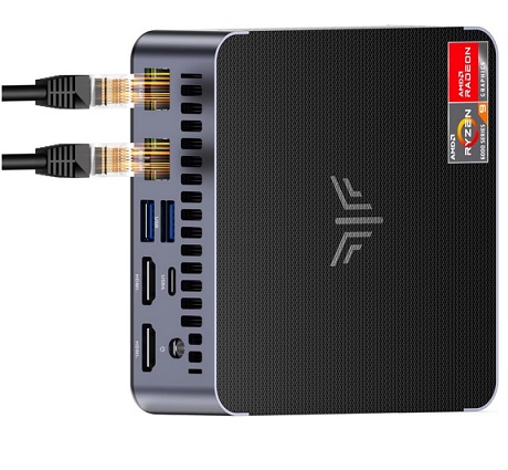 KAMRUI AM21 Mini Gaming PC Dual LAN, AMD Ryzen 9 6900HX (up to 4.9 GHz), 16GB DDR5 4800 MHz 512GB M.2 NVMe PCIe SSD, Mini Desktop Computer with USB 4, DP, 2 HDMI 2.1, Gaming PC Supports Quad 4K Display