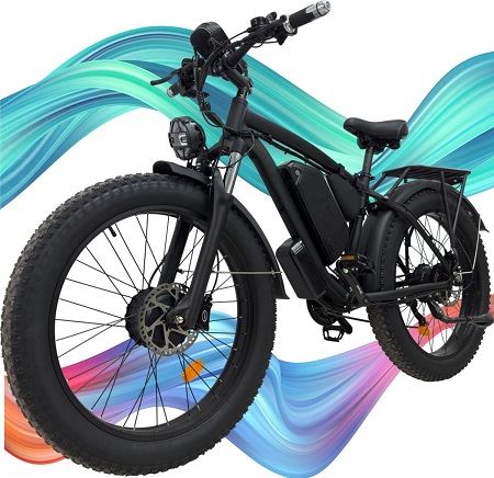 DOF DF-2 Electric Bike Fat Tire for Adults – Peak 3600W 3000W Dual Motor, 38MPH Max Speed, Long Range 26-80 Miles – Upgraded 26\
