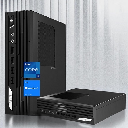 MSI PRO DP21 Mini Business Desktop, 13th Gen Intel 16-Core i7-13700 Processor, 32GB RAM, 1TB SSD, HDMI, DP, Type-C, Support 2-Monitor 4K, Wired Keyboard & Mouse, Wi-Fi 6, Windows 11 Pro, Black