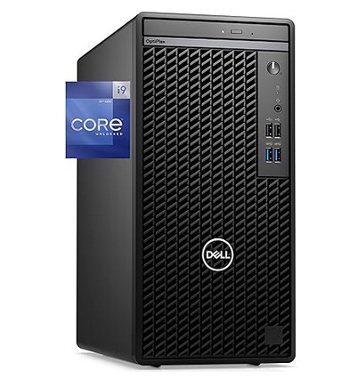 Dell OptiPlex 7010 Tower Computer, Intel i9-12900K, 64GB RAM, 2TB NVMe SSD, USB-C, DisplayPort, HDMI, WiFi, Bluetooth, DVDRW, Windows 11 Pro, Black Desktop