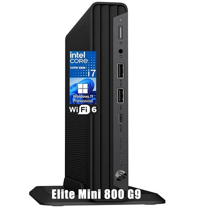 HP Elite Mini 800 G9 Business Desktop Computer, 14th Gen Intel 20-Core i7-14700T up to 5.2GHz, 64GB DDR5 RAM, 1TB PCIe SSD, WiFi 6, Bluetooth, Type-C, Keyboard and Mouse, Windows 11 Pro
