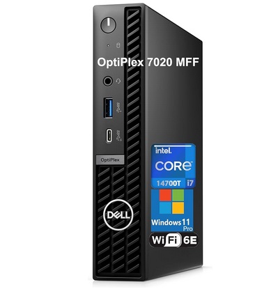 Dell OptiPlex 7020 MFF Mini Business Desktop 7000 Series Micro Form Factor Computer, 14th Gen Intel 20-Core i7-14700T up to 5.2GHz, 32GB DDR5 RAM, 1TB PCIe SSD, WiFi 6E, RJ-45, HDMI, DP Port, W11P