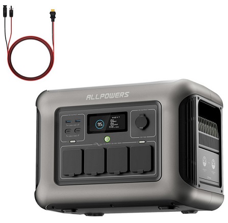 ALLPOWERS R1500 Portable Power Station, 1152Wh LiFePO4 Battery Backup UPS Solar Generator for Camping, Party, RV, Home Use