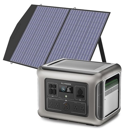 ALLPOWERS R2500 Portable Power Station with SP027 Solar Panel, 2500W 2016Wh LiFePO4 Solar Generator with 100W Panel Included, Solar Power with UPS Function, Fast Charging, 30A RV Port