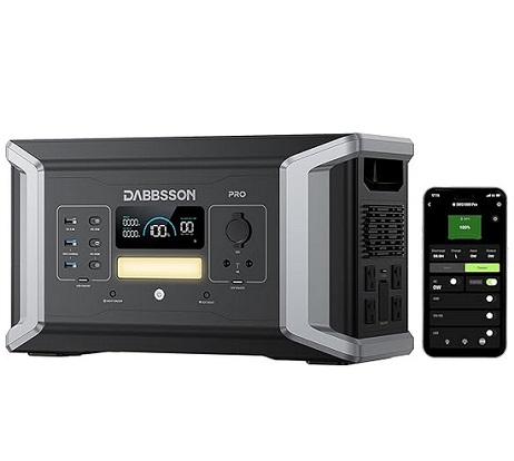 Dabbsson Portable Power Station DBS1000 Pro,2000W 1024Wh Solar Generator,4xAC Pure Sine Wave Output,1200W Fast Solar Charging,EV Semi-Solid LiFePO4 Battery Generator for Camping,RV and Home Backup