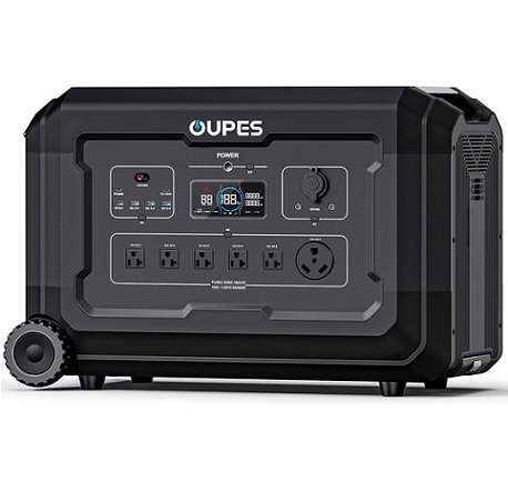 OUPES Mega 3 Portable Power Station 3600W, 3072Wh Solar Generator w/ 5 AC Outlets (7000W Surge), 0.8H Faster Charing LiFePO4 Battery Backup Power Station for Power Outage, Camping, RV, Emergencies
