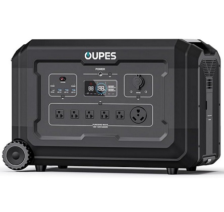 OUPES Mega 5 4000W Power Station, 5040Wh Lifepo4 Home Battery Backup, Expandable to 45.32kWh, 120V AC Output(7000W Surge), Solar Generator for Home Use, Emergency, Power Outages, RVs