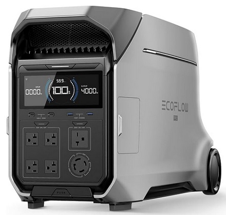 ECOFLOW DELTA Pro 3 Portable Power Station, 4096Wh LFP Battery, Expandable to 48kWh, 120/240V 4000W AC Output, Solar Generator for Home Use, Camping Accessories, Emergencies, Power Outages, RVs