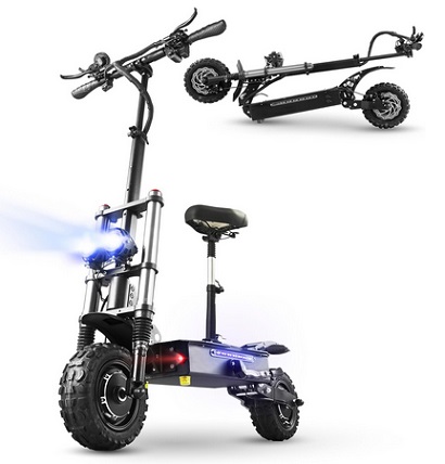 JGH J1 Electric Scooter 5600W Dual Motor for Adults with Seat, 50MPH Top Speed, 56 Mile Range, Foldable, LED Display, Non-Slip Deck, Adjustable Handlebar Height