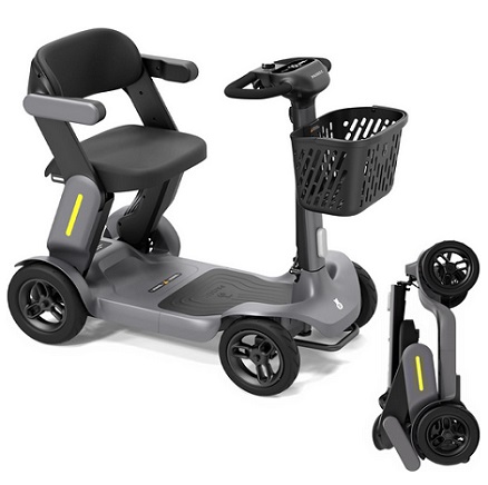 Paiseec S3 Foldable Mobility Scooter for Adults, Seniors - 25 Miles Range, 6 mph, Lightweight Mobility Scooter for Travel, Improved Safety, Large Wheels for Outdoor, LED Headlight, Basket