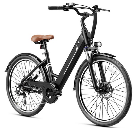Jasion YC1 ST Electric Bike for Adults, Up to 23Mph, 750W Peak Motor Ebike, Range Up to 40Miles, 360WH Removable Battery, 26\