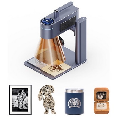 LaserPecker LP4 Standard Edition, 10W + 2W Laser Power, 8K Resolution, 0.01mm Laser Spot, 2000mm/s Max Engraving Speed, LED Touch Screen, Wireless Connection, 160x120mm, Expandable to 160x300mm