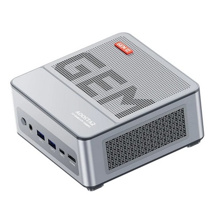 AOOSTAR GEM12 Max Mini PC, AMD Ryzen 9 6900HX 8 Core Up to 4.9GHz, 32GB DDR5 RAM 1TB PCle 4.0 SSD, HDMI 2.1 + DP 1.4+ USB 4 + Type-C 4K 120Hz Four Screen Display, WiFi 6 Bluetooth 5.2, 2*2.5G LAN, 2*USB3.2 2*USB2.0 1*Oculink - Silver