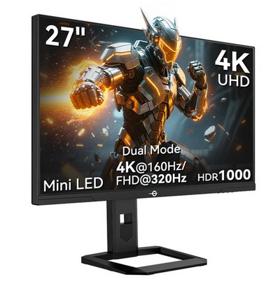 TITAN ARMY P275MV PLUS Gaming Monitor, 27 inch Fast IPS Screen, 3840*2160@160Hz & 1920*1080@320Hz, HDR1000, DyDs Mini LED, 1ms GTG Response Time, FreeSync, FPS/RTS Gaming Mode, 2*USB-A, 1*USB-B, 1*Type-C, 2*HDMI2.1, 1*DP1.4, 1*Audio